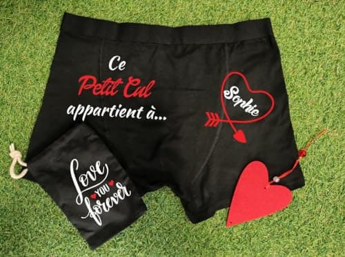 Boxer homme personnalisé - Caleçon homme personnalisé - Cadeau Saint Valentin - motif Ce petit appartient
