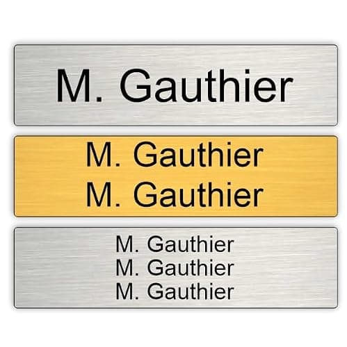 Plaque boite aux lettres, étiquettes de porte personnalisables, enseigne autocollante nom personnaliser - argent/or - dans la taille standard 100 x 25mm - plaquette de sonnette -