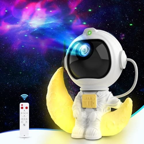 Kaishengyuan Astronaute Projecteur Galaxie,Projecteur Ciel Etoile Lampe Astronaute avec Nébuleuse et Télécommande,Veilleuse Etoile de Angle Réglable pour Chambre Plafond Enfants Adultes (K960)