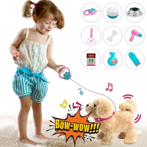 Koonie Jouets pour Chiens de Marche pour Enfants, Chiens électroniques interactifs, Marche Parlant, aboyant, Chant, Robot, Chiot, Jouet pour Chien, Cadeaux pour Filles et garçons de 2, 3, 4, 5 Ans