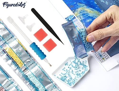 Figured’Art Diamond Painting Broderie Diamant 40x50cm Toile Entière Roulée avec Strass Perles Carrés - Relais de Montagne - Kit Complet Paysage 5D DIY Activité Manuelle Loisirs Créatifs Adultes