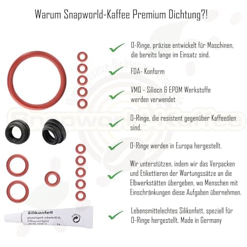 Kit de maintenance de joints compatible avec Philips Saeco Gaggia RI EP HD SM SUP pour groupe d'infusion, bec verseur, réservoir d'eau, ensemble de 10 + tube de 6g de graisse silicone