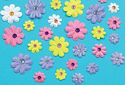 Baker Ross Fleurs Strass Autocollantes Satinées - Lot de 60, Loisirs Créatifs pour Enfants (E8826)