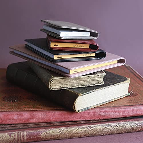 RHODIA 216002C - Livret Porte-Bloc et Porte-Documents N°16 Taupe - pour Bloc-Notes ou Carnets de Format A5 17,5 x 23,5 cm (14,8x21 cm) - Simili Cuir Italien Premium - Collection