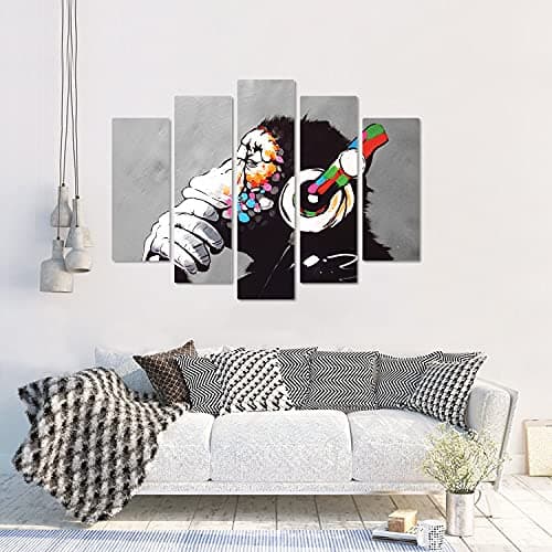 Giallobus - 5 Panneau Multiple Art Board - Banksy - DJ Singe - Bois MDF - 140x100
