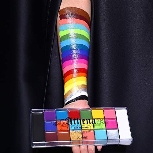 UCANBE Peinture Visage 20 Couleurs Imperméable - Fard Gras Peinture Corporelle Longue Durée Sécurité, Palette de Maquillage Halloween pour Enfants et Adultes, Théâtre, Carnaval, Scène, Clown, Cosplay