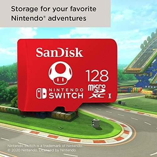 SanDisk 128 Go, microSDXC, USH-I Carte, pour les consoles Nintendo Switch, jusqu'à 100 Mo/s Produit sous licence Nintendo, UHS-I, Class 10, U3