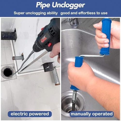 Furet Deboucheur Canalisation 5m, ø10mm, En Spirale, Avec Adaptateurs éLectriques, Arbre De Nettoyage de Canalisations Multifonction, DéBoucheur Efficace (5m)