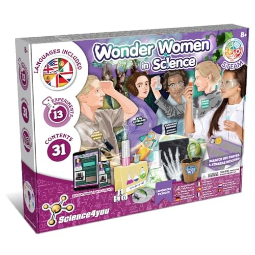 Science4you Les Filles dans la Science - Kit Éducatif avec 13 Experiences Scientifiques, et de Loisirs Créatifs de Fille 7 8 9 10 11 12+ Ans avec Activité Manuelle pour Enfant