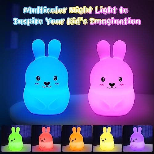 CHWARES Veilleuse pour enfants, veilleuse chat avec télécommande, lampe Kawaii 7 couleurs, décoration de chambre, rechargeable par USB, jolie lampe cadeaux pour bébé, enfants, petits, adolescentes