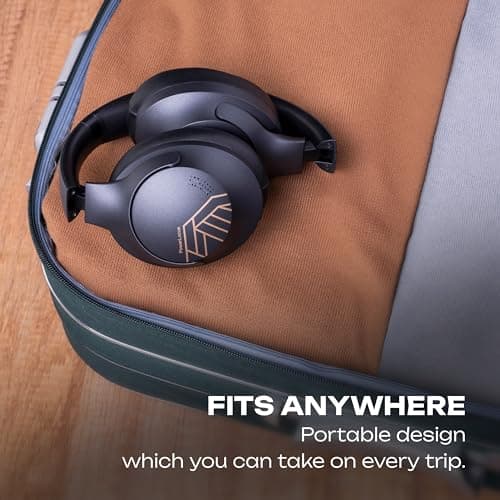 PowerLocus Casque Bluetooth sans Fil, 50 h de Jeu, Casque Audio Bluetooth 5.3 avec 4 Modes EQ, Pliable, HiFi Stereo, avec Microphone pour iPhone/Voyage/PC (Noir)
