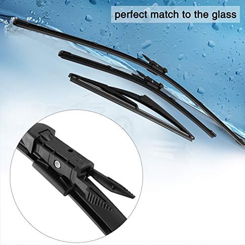Elerose pour balai d'essuie-glace qashqai 3Pcs Ensemble D'essuie-glaces Avant et Arrière 2 Lames D'essuie-glace Avant et 1 Lame D'essuie-glace Arrière