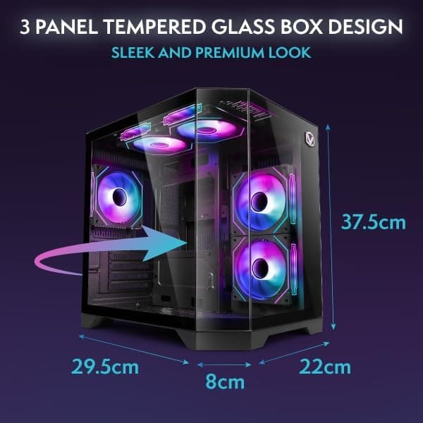 VIBOX PC Gamer • AMD Ryzen 5 5500 6 cœurs • Nvidia RTX 5060 8 Go • 16 Go RAM • 1 to SSD • Windows 11 • WiFi 6 + Bluetooth 5.4 • Blanc