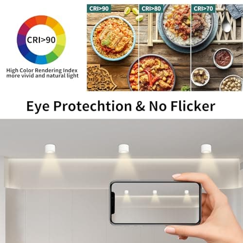 GeyouLux Dimmable LED Spot en Saillie Orientable, 5W Spots de Plafond, Ø80x50mm 3000K/4000K/6500K Rotation à 30° Spot Salle de Bain, Aluminium Rond Blanc Plafonnier Spot LED Orientable, 4 pièces