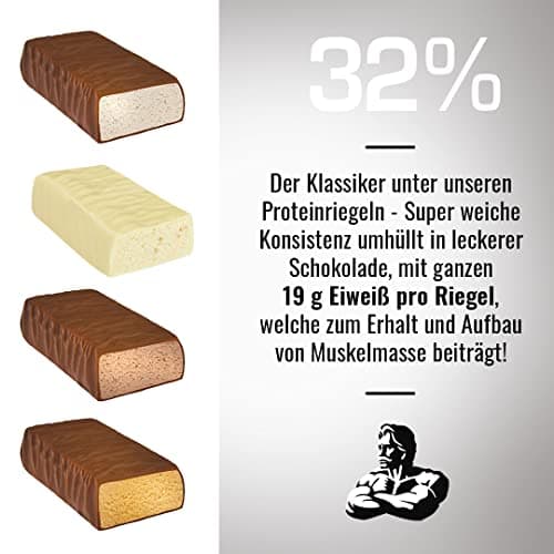 WEIDER 32% Protein Bar, délicieuse barre protéinée enrobée de chocolat fin, haute teneur en protéines, barre énergétique, snack musculation, Fraise, 12 x 60 g