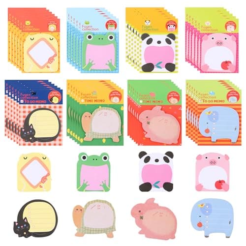 48 Blocs Feuilles Notes Autocollantes Animaux,960 Feuilles Petits Animaux Notes Autocollantes Feuilles Notes Autocollantes Adhésives Mignonnes pour Etudes Maison Bureau Cadeaux pour Enfants