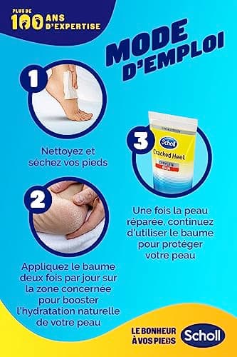 Scholl Crème Pieds Anti-Crevasses Talons fendillés ou crevassés 24h 60ml