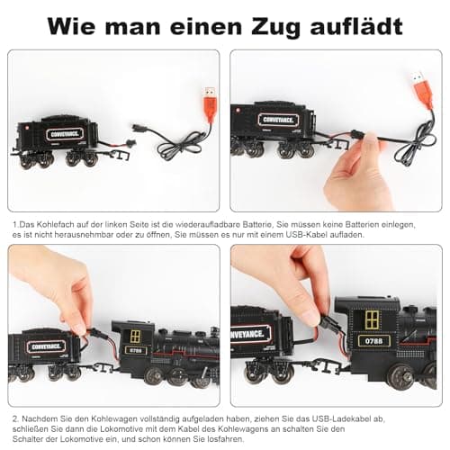 Hot Bee Train Electrique Enfant, Petit Train de Noël Électrique pour Sapin avec Télécommande