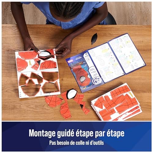 4D BUILD - Puzzle 3D Marvel - Maquette Avengers 82 Pièces - Masque Spiderman Inspiré de la Saga - Puzzle Adulte - Jeu de Construction à Collectionner - Jouet adulte - Jeu Enfant 12 ans et +
