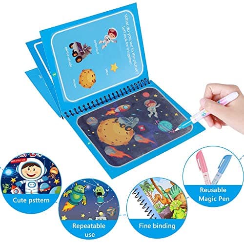 4 magic"Pack de 4 Livres d'Eau Magiques - Livre de Coloriage Magique pour Enfants en Voyage, Coloriage Magique, Livre Magique, Livre de Dessin Magique, Livre Peinture Magique à l'Eau."