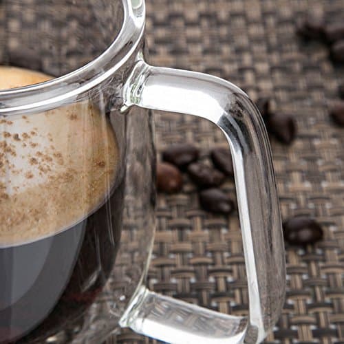 Vicloon Tasse Double Paroi, Lot de 6 Double Paroi Verre à Café en Verre Transparent, Verres à Double Paroi, Tasses en Verre Borosilicate, pour Thé,Café,Lattes,Cappuccino,Espresso,Bière