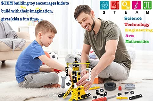 AIVIAI Blocs de Construction pour Enfants Âge 4 5 6 7 8 9 10 +, Jeu de Construction,Jouets éducatif et créatif STEM pour garçons et Filles Cadeaux d'anniversaire (100pièces)