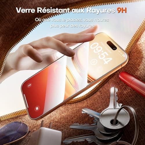 TOCOL Verre Trempé pour iPhone 17 Pro/iPhone 16 Pro, Dépoussiérage Automatique, Sans Bulles, Dureté 9H, Couverture Complète Protection, Coques de Téléphone Compatibles, 2 Pièces