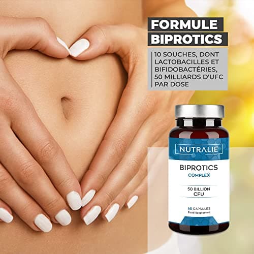 PROBIOTIQUE Flore Intestinale - Cure Express 10 Souches BIO-Disponibles Enzymes Digestives - Ferments Lactiques - Probiotique Vegan dont 7 Lactobacillus - 60 Gélules NUTRALIE