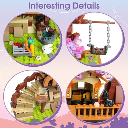 Jouet de construction pour la maison de l'arbre des cerisiers en fleurs avec lumière LED, 880pcs Bonsaï de fleurs de cerisier Jeu de construction de maison en fleurs pour les enfants de 6 à 12 ans