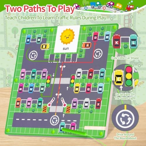 Jeu Labyrinthe Magnetique Enfants Montessori pour Enfants de 3 à 4 Ans, Jouet en Bois, Reconnaître Les Lettres Jeu de Comptage et Tri Cadeau 3 4 5 6 Ans, Cadeau Jeux Enfant 3 Ans Jeu Educatif