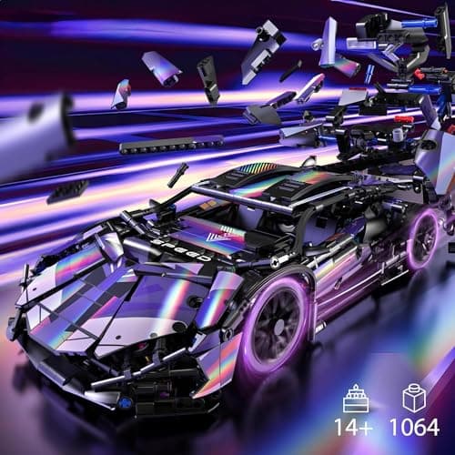 Tirff Technik Super Voiture de Sport, 1064 Pièces 1:14 Modèle de Voiture à Collectionner pour Lambor, MOC Voiture de Sport Jeu de Construction, Bloc de Voiture pour Adolescents et Adultes