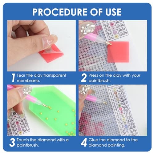 100 Pcs Diamant Peinture Colle Argile, Argile de Colle Diamond Painting Ensemble Multicolore 2x2 cm pour Artisanat DIY, Cire Adhésive Forte pour Peinture au Diamant, Point de Croix et Décoration