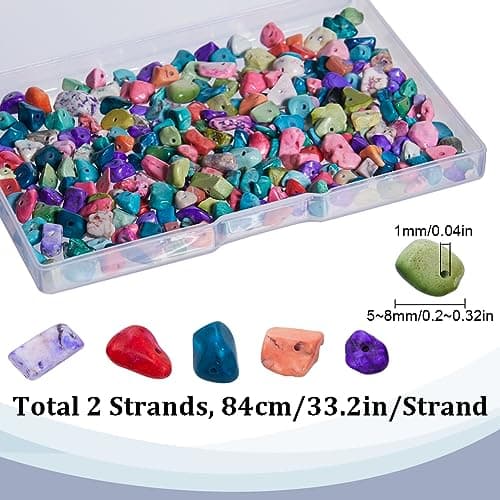 SUNNYCLUE 2 brin de Copeaux de Turquoise en Vrac, Pierres Précieuses en Vrac, Énergie de Guérison, Perle de Pierre Précieuse Turquoise Porte-Bonheur, Perles Irrégulières pour la Fabrication de Bijoux,