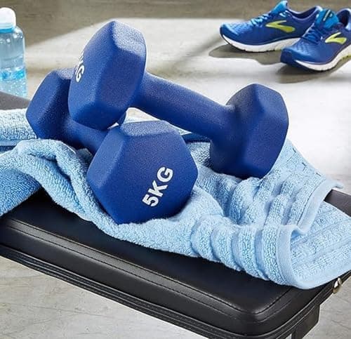 Amazon Basics Paire d'haltères en néoprène,10kg, 2 x 5 kg, Bleu
