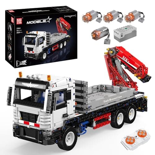 Mould King 17063 Technik RC Grue Blocs de Construction, 2530 Pièces Pneumatique Chargeuse sur Roues avec Télécommande et Moteurs, Kit de Modèle de Véhicule de Construction Cadeau pour Adultes