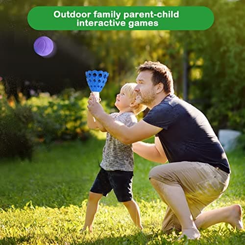 Lbsel Sports d'intérieur pour Enfants Jeu de fête Amusant en Plein air avec 2 paniers de Lancement et 10 balles, Cadeaux d'anniversaire pour 5 6 7 8 9 10 11 12 Ans garçons Filles
