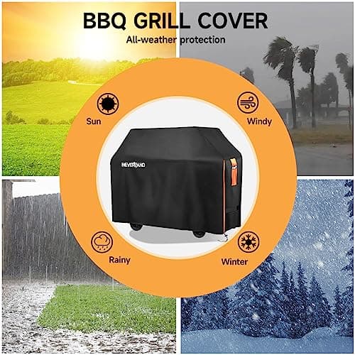 Housse de Protection pour Barbecue 145x61x117CM BBQ Couverture de Gril Imperméable Bâche Barbecue Noir