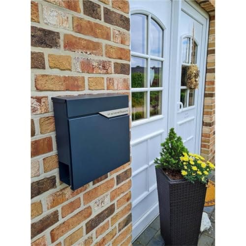 Metzler Boîte aux Lettres Anthracite Plaque de Nom remplaçable | Ebenhard