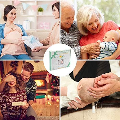 PITI COT Cadre Empreintes Bébé | Cadeau Naissance Personnalisé | Lettres Nombres et Porte Bracelet Naissance| Kit Empreinte Pieds et Mains Bébé | Cadeau Jeune Maman Bebe Fille et Garçon