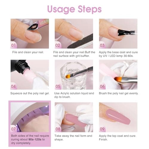 ROSALIND Gel pour Extension d’ongle 60ml, Puce Gel Construction Ongle UV, Poligel à Ongle Gel Nail Art pour les débutant, Professionnel et Salon de Manucure, Cadeau Pour les Amateurs