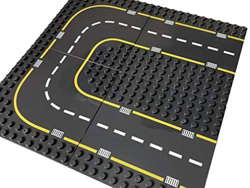Apostrophe Games Plaques de Base de Grands Blocs de Construction compatibles avec Toutes Les Grandes Marques (Paquet de 4 Routes)