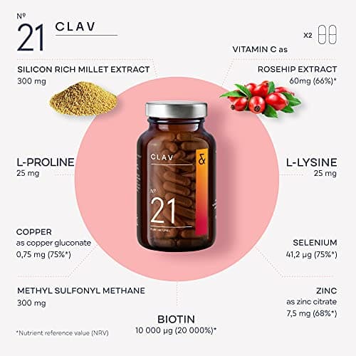 GLOW - Vitamines Cheveux avec Biotine Zinc Sélénium et Extrait de Millet - 120 Gélules (2 Mois) - Complement Alimentaire Cheveux, Peau et Ongles - Vegan