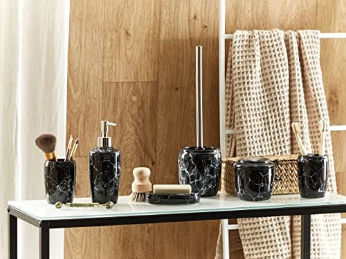 Ensemble d'Accessoires de Salle de Bain 6 Pièces Dolomite Noir Palmilla