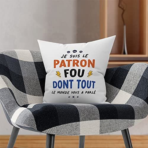 Mugffins Coussins/Oreillers avec Rembourrage pour Patron Homme - 40x40 cm - en Français - Tout Le Monde Vous a parlé - Cadeau Original pour Patron