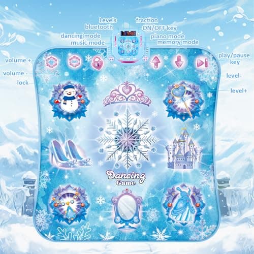 Apritsce Tapis de Danse pour Enfants, Tapis de Danse Fille avec 8 Touches, Tapis Musical Enfant avec Bluetooth, Tapis de Danse électronique pour Filles et Garçons de 3 à 12 Ans