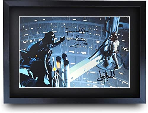 HWC Trading FR A3 Darth Vader Luke Skywalker David Prowse Cadeaux imprimés affiche photo autographe signée pour les fans de cinéma - A3 Encadré