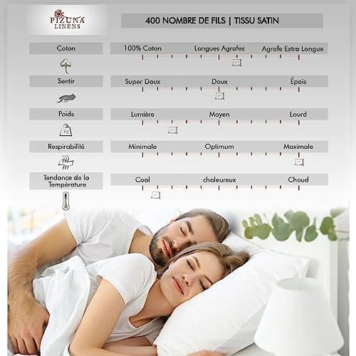 Pizuna Coton Peigné Parure de Lit 140x200 cm 2 Personnes Bleu bébé, 100% Coton Longue durée 400 Fils de Satin, 1 Drap Housse, 1 Drap Plat, 2 Taie d'oreiller, 1 Traversin (Draps de Coton 5 Pièces)