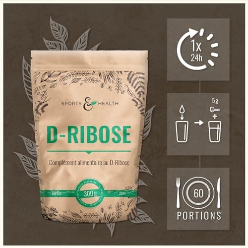 D-Ribose poudre - 300g - fermenté - Dose quotidienne de 5g de D-Ribose - 60 portions - 2 mois d'approvisionnement - végétalien - sans additifs - testé en laboratoire - D-Ribose