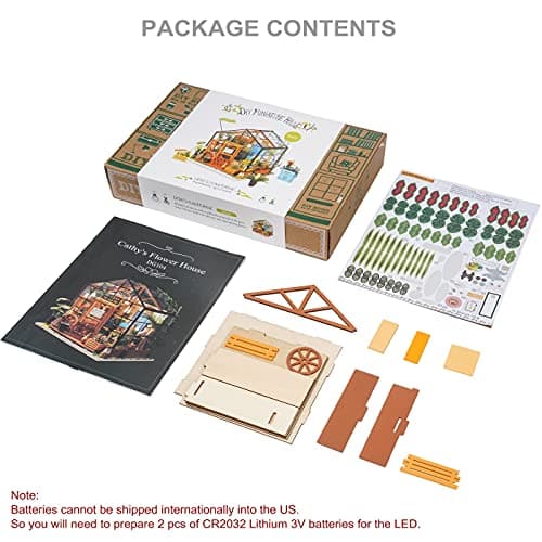 Rolife Maison Miniature à Construire Maquette en Bois Échelle 1:24 avec Lumière LED Bricolage Kit DIY Adulte Enfant Décoration de Maison de Poupée de Bibliothèque Puzzle 3D Diorama Idée Cadeau