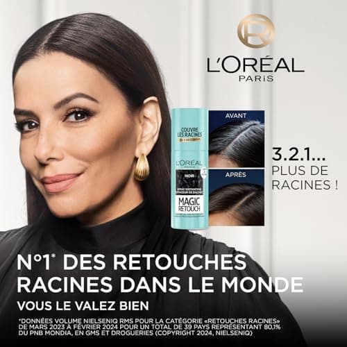 L’ORÉAL PARIS - Spray Instantané Correcteur de Racines & Cheveux Blancs - Hommes & Femmes - Magic Retouch - Châtain Foncé - 75ml